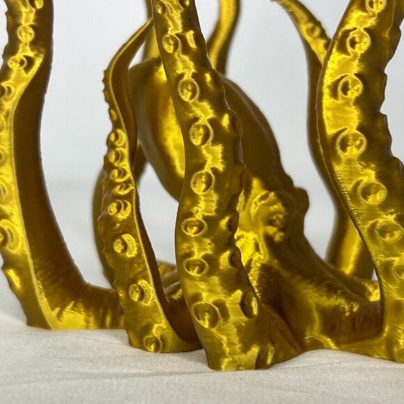 Gold Octopus Figurine Decorative Art 5" Tentacles - Picture 5 of 7